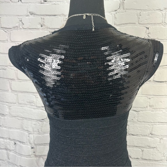 ROMEO & JULIET COUTURE BLACK BODYCON SEQUINS DRESS SIZE (M) - Picture 5 of 10